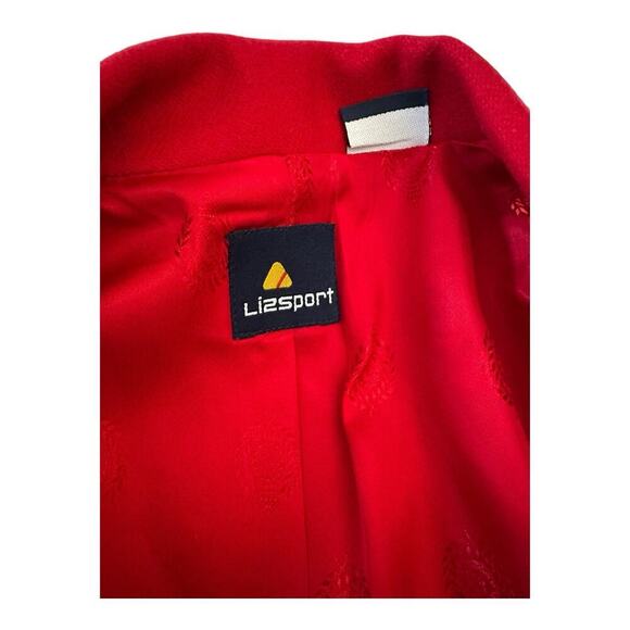 Vintage Lizsport by Liz Claiborne 100% Wool Red Jacket Blazer Lined Size 6 - Picture 8 of 10